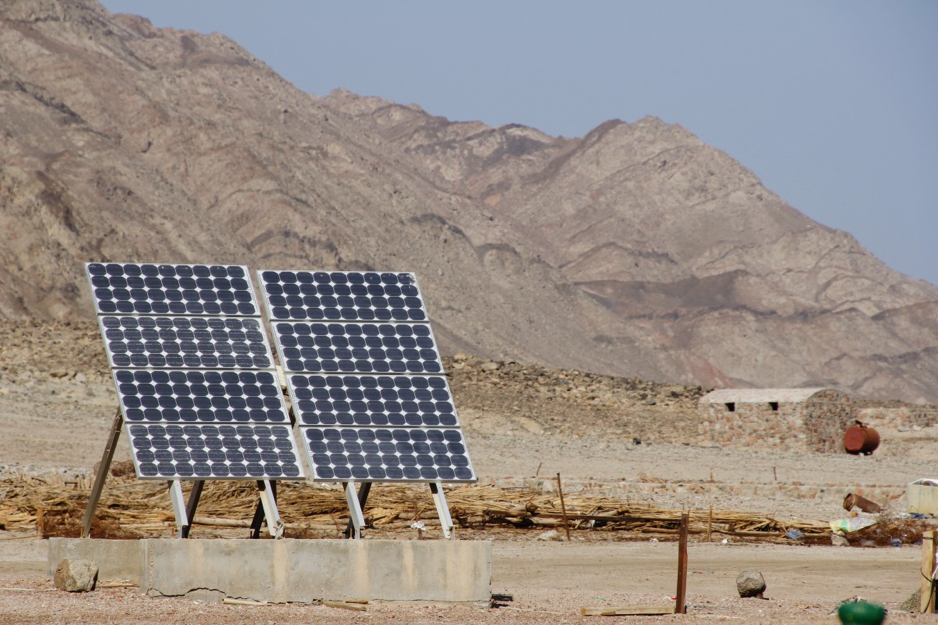 Solar Panel installed in desert