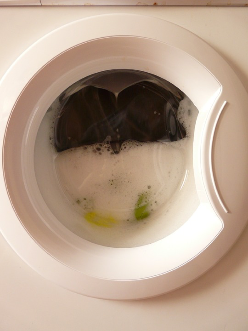 Washing Machine filled with foam