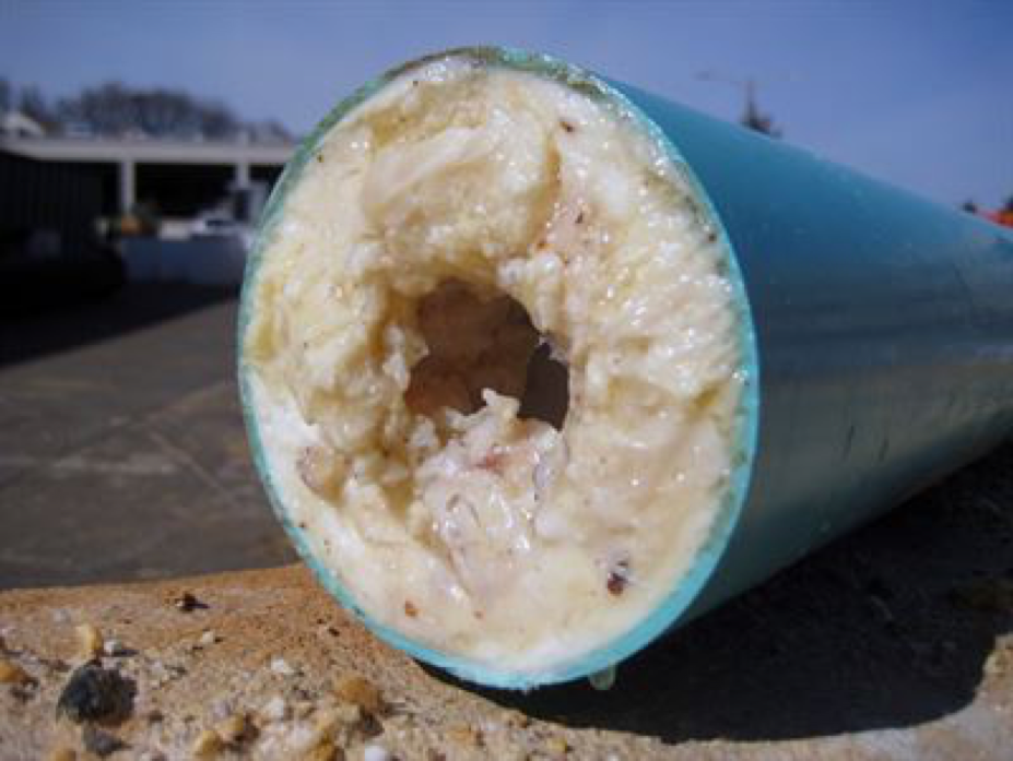 Grease stuck in drain pipe